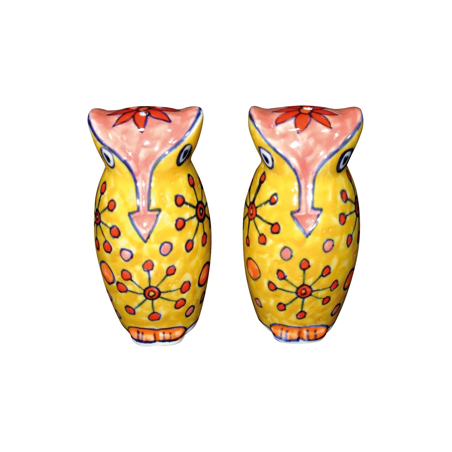 Salz und Pfefferstreuer Eule Keramik handbemalt - Gewürzstreuer