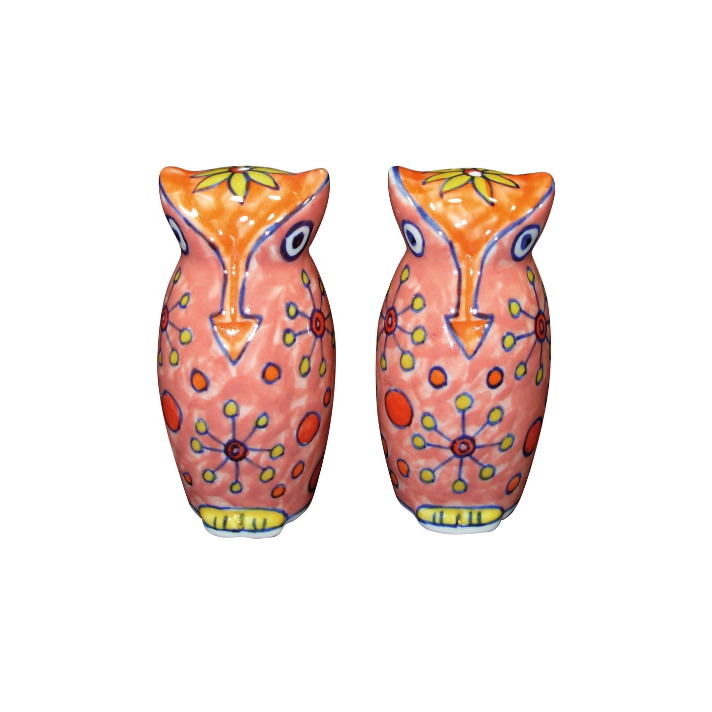 Salz und Pfefferstreuer Eule Keramik handbemalt - Gewürzstreuer