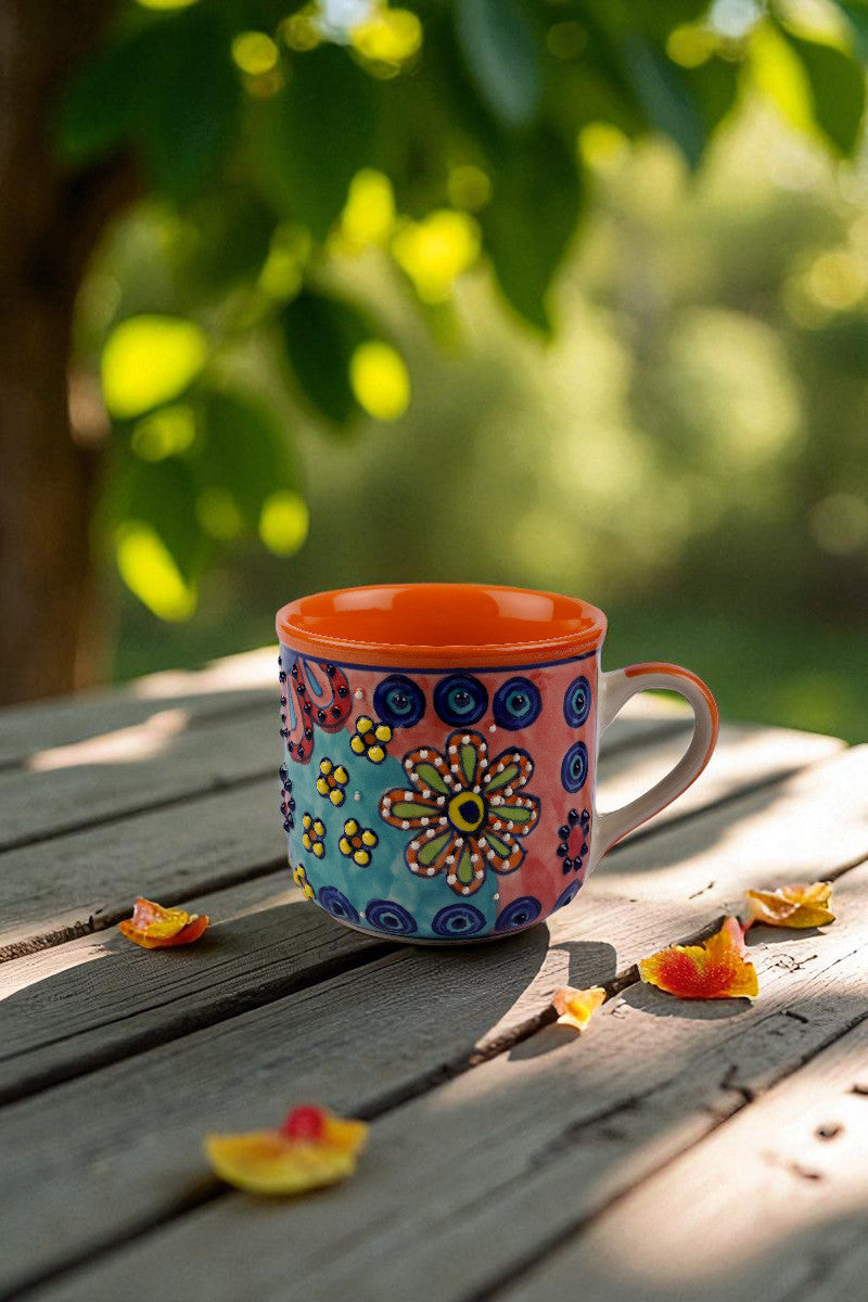 Jumbo Tasse 520ml Daisy - Handbemalte Keramik mit 3D-Blumenmuster