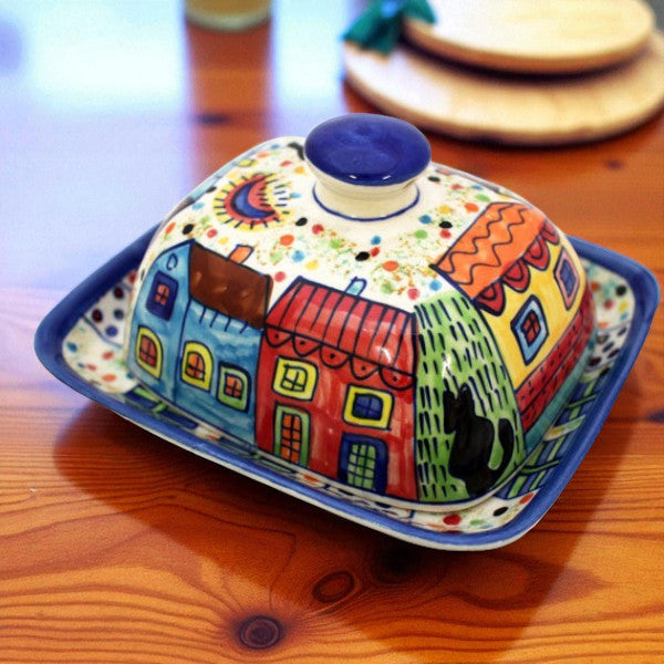 Butter dish hand painted