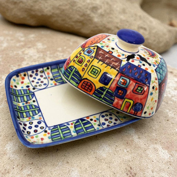 Butter dish hand painted