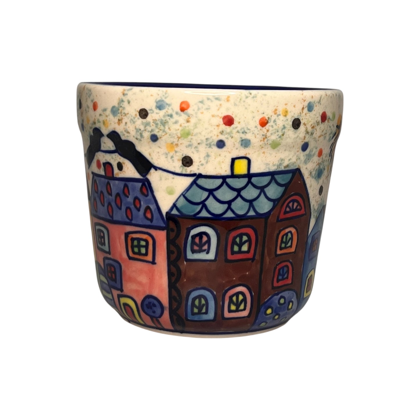 Tasse Village Häusermotiv - Handbemalte Keramik bunt