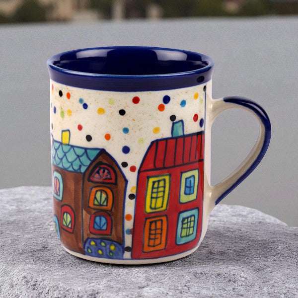 Tazza da caffè Village - Ceramica dipinta a mano 350 ml