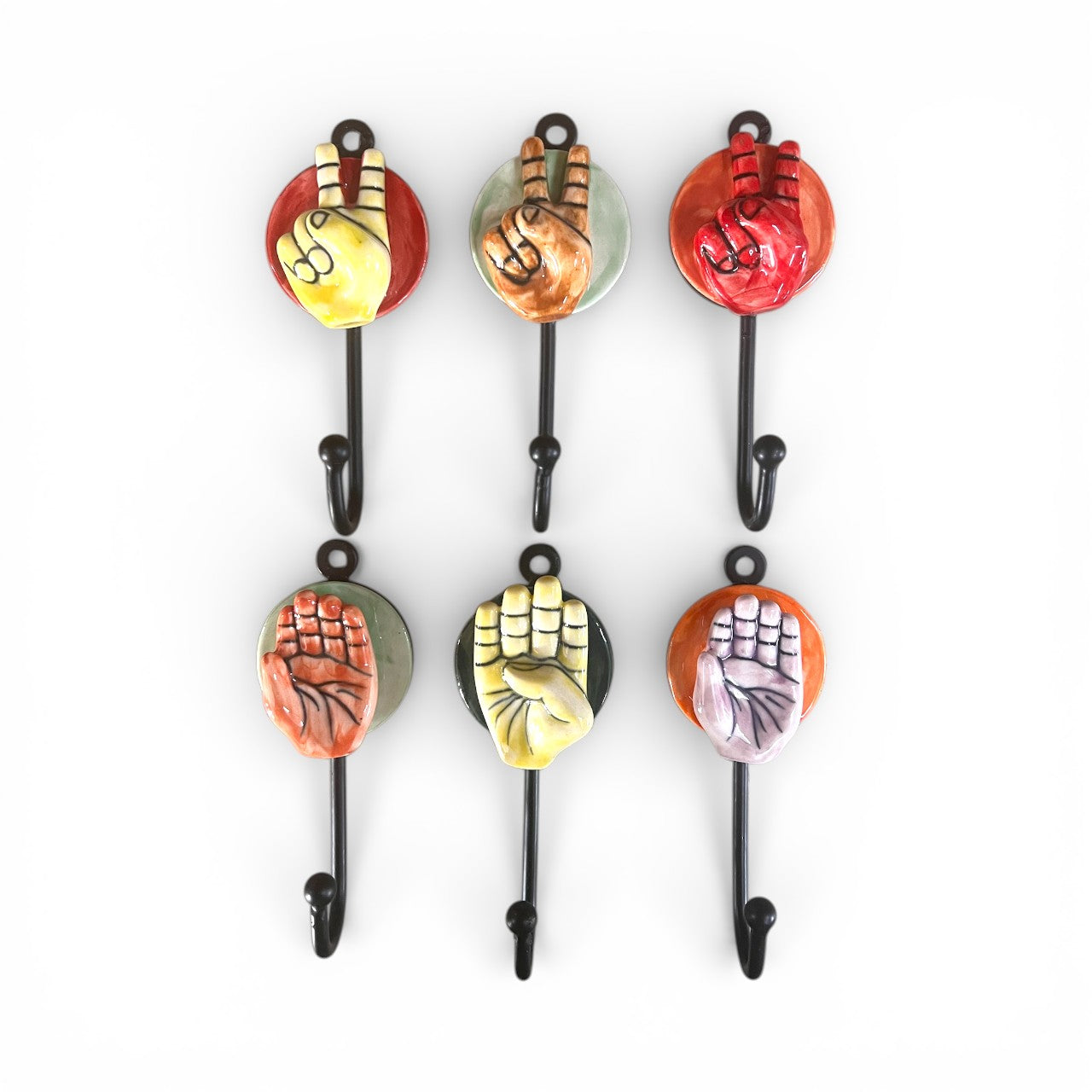 Wandhaken Hände Set/6