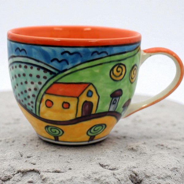 Keramiktasse Happy - Handbemalte Designer-Tasse 400ml