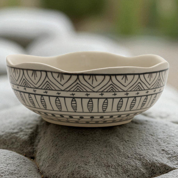 Salatschüssel kl. schwarz/weiß