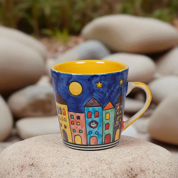 XXL Kaffeetasse 500ml - Handbemalte Keramik mit Stadtmotiv