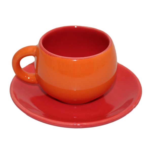 Espressotasse mit Teller orange