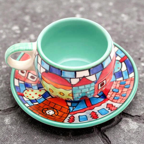 Espressotasse mit Stadtmotiv