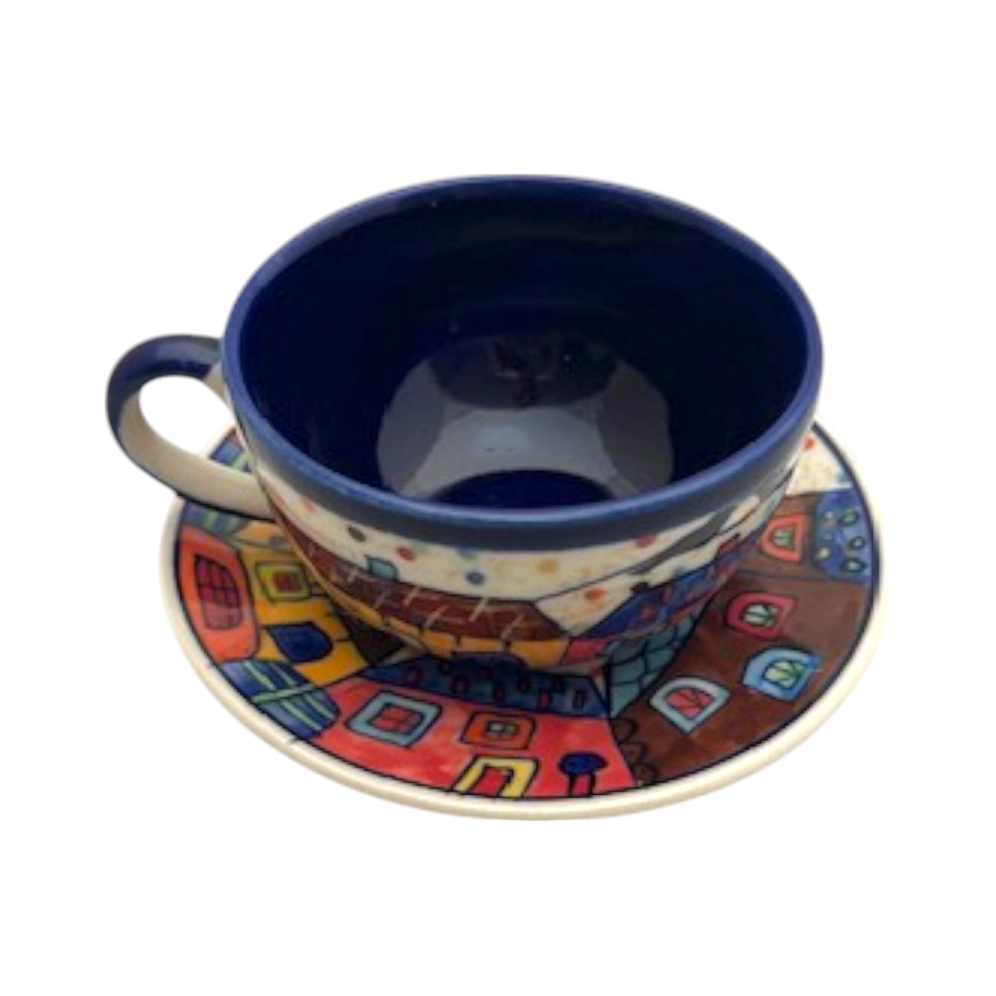 Tasse et soucoupe à café « Village »