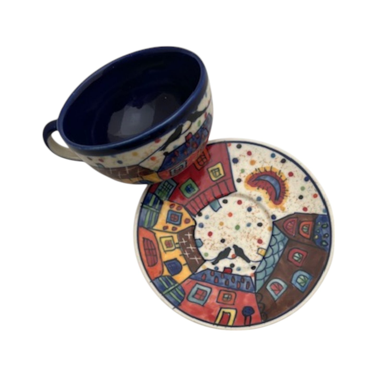 Tasse et soucoupe à café « Village »