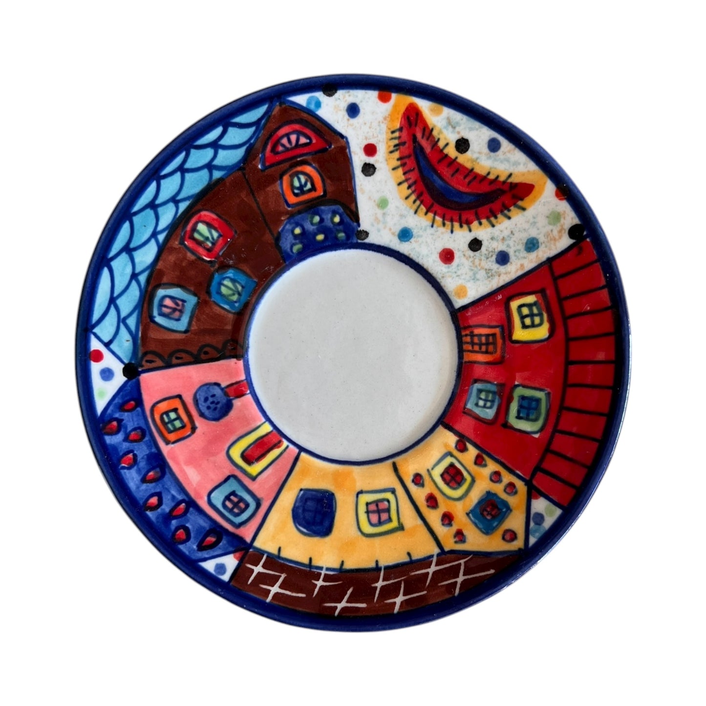 Kaffeetasse mit Unterteller "Village"