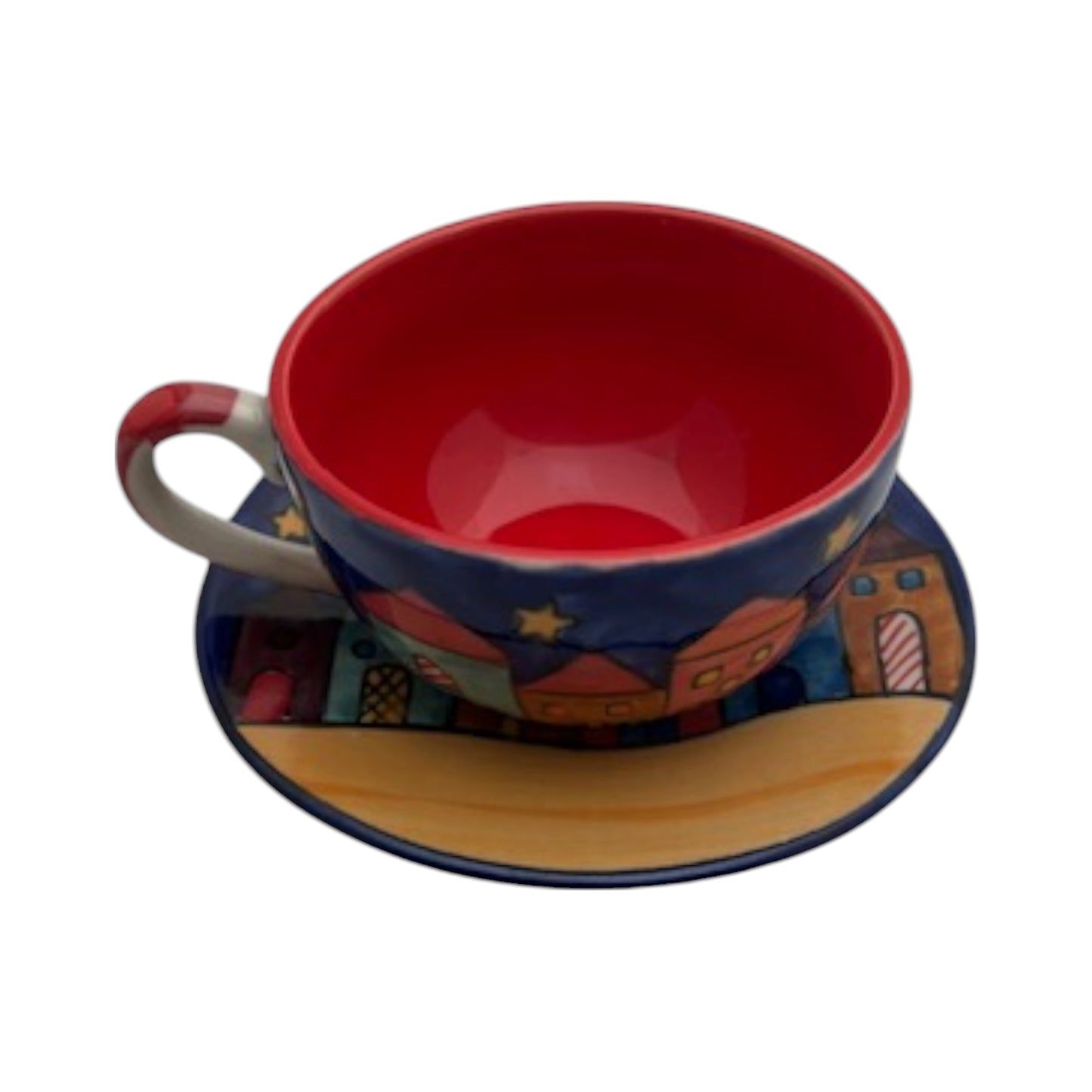 Kaffeetasse mit Unterteller "New Village"