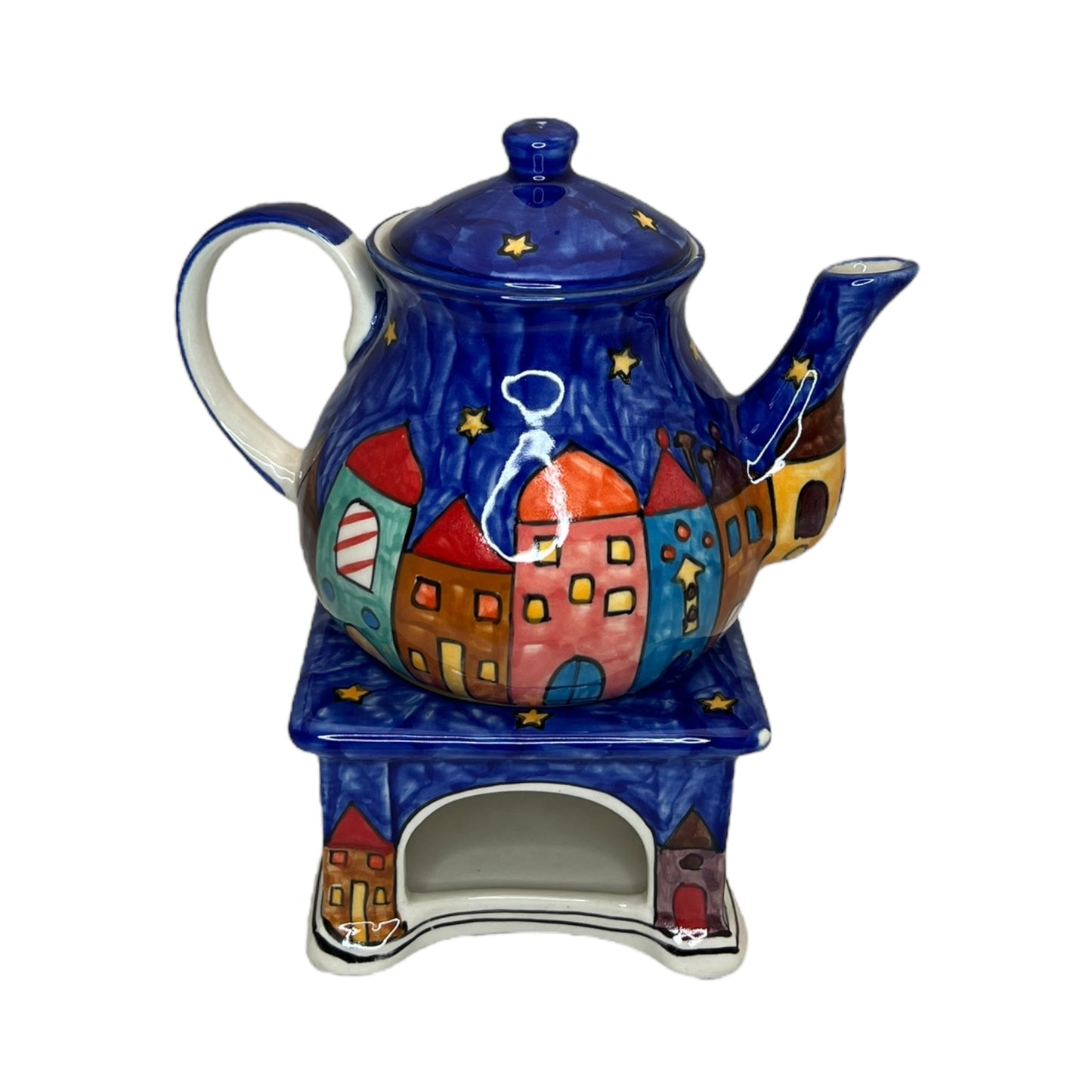 Teekanne mit Stövchen "New Village"