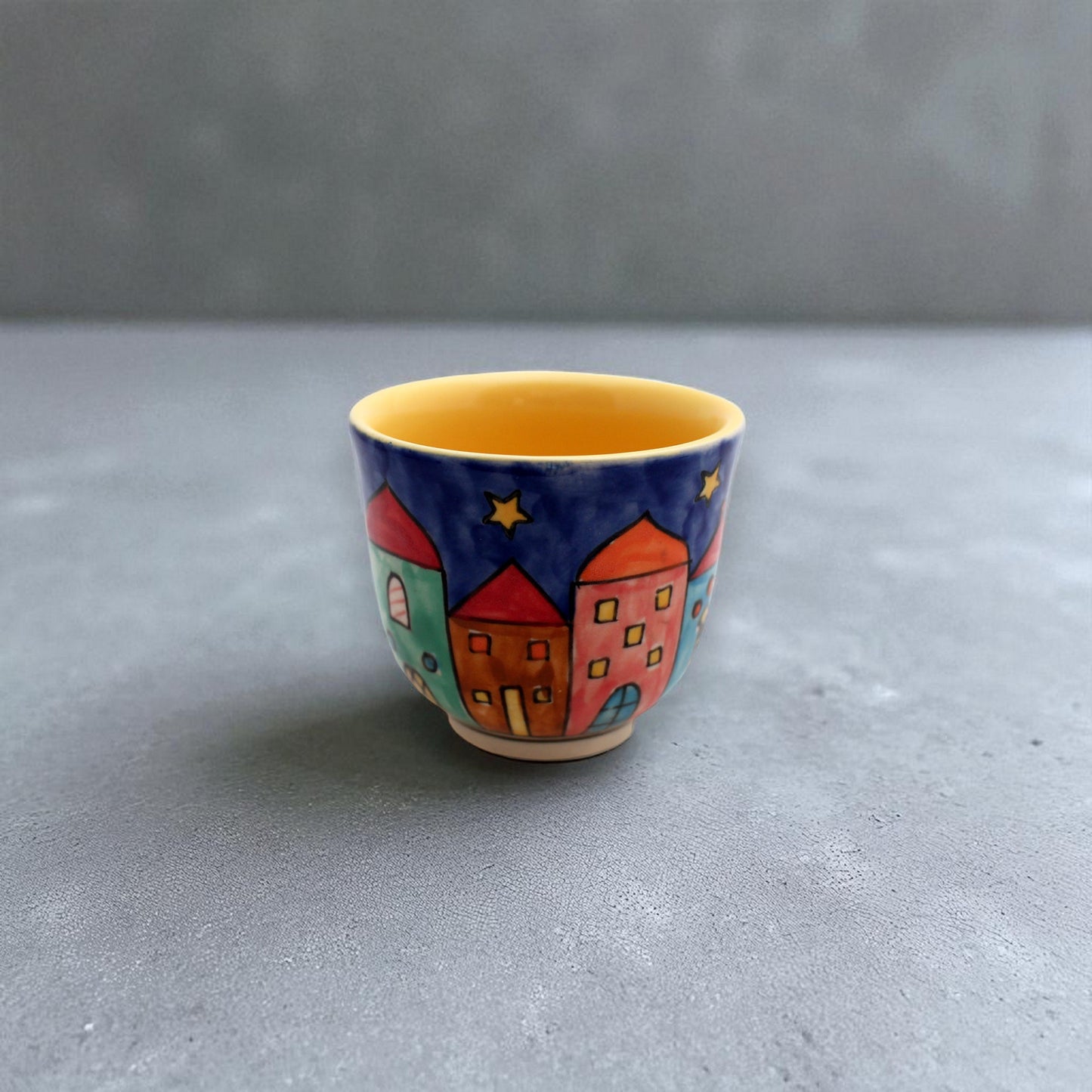 Service à thé 4 pièces, New Village - Céramique peinte à la main, 280 ml