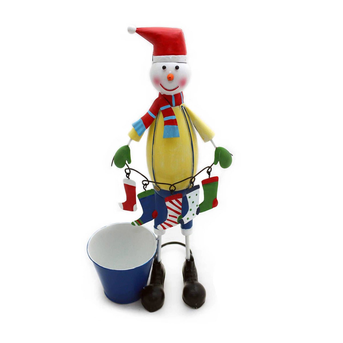 Figurine décorative hivernale avec pot de fleurs