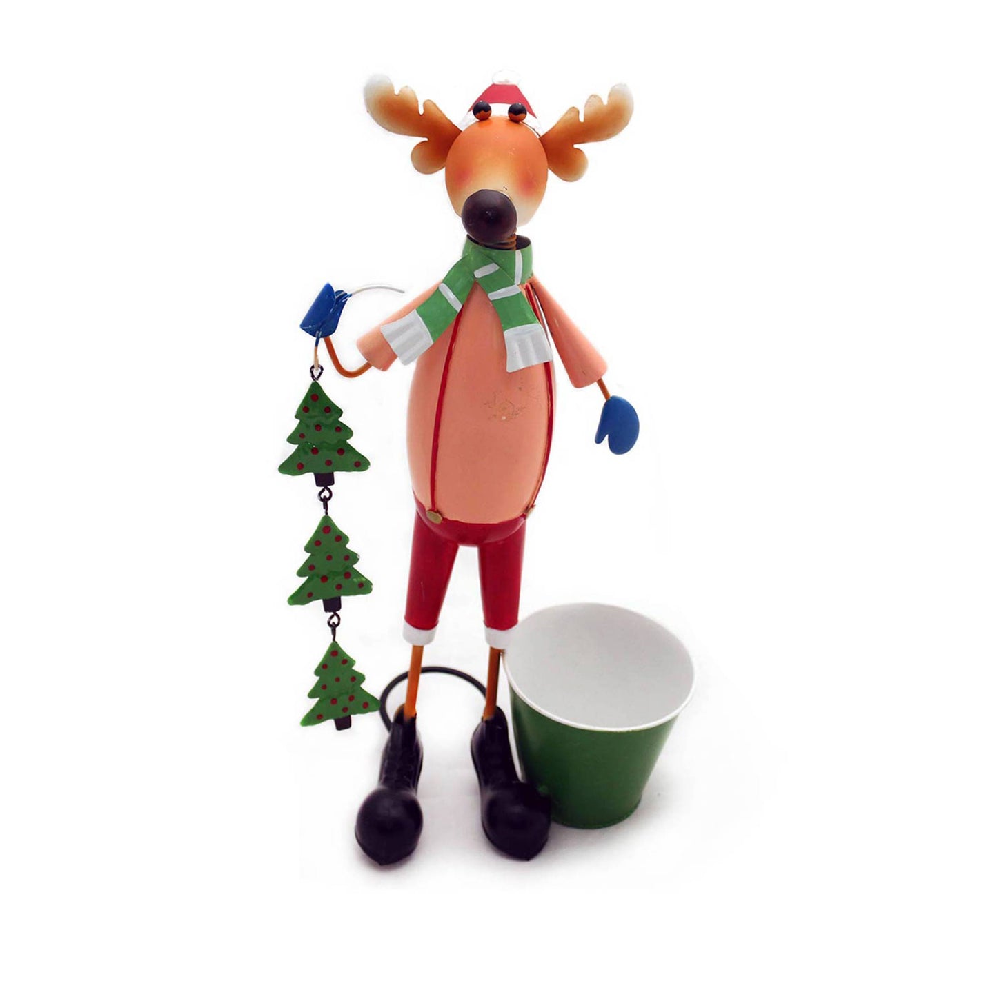Figurine décorative hivernale avec pot de fleurs