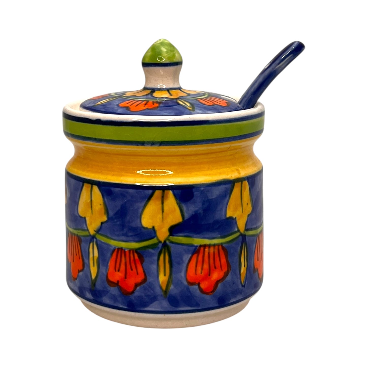 Zuccheriera con cucchiaio, blu scuro