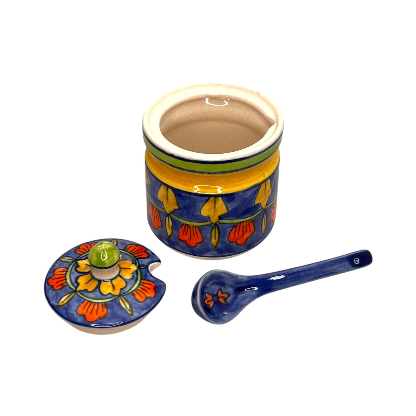 Zuccheriera con cucchiaio, blu scuro