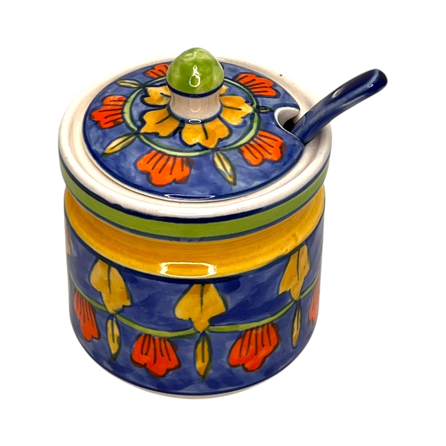 Zuccheriera con cucchiaio, blu scuro