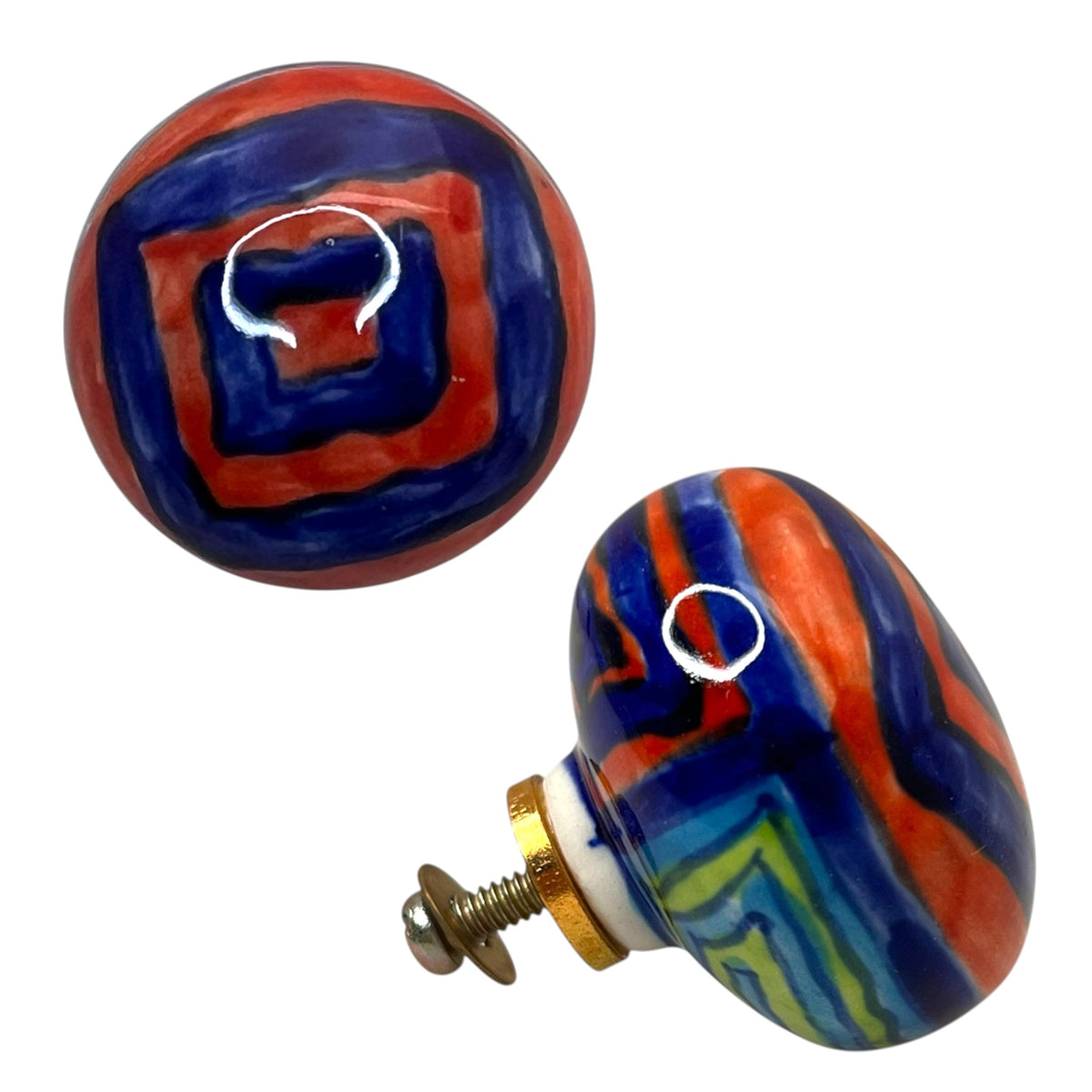Keramikknopf handbemalt