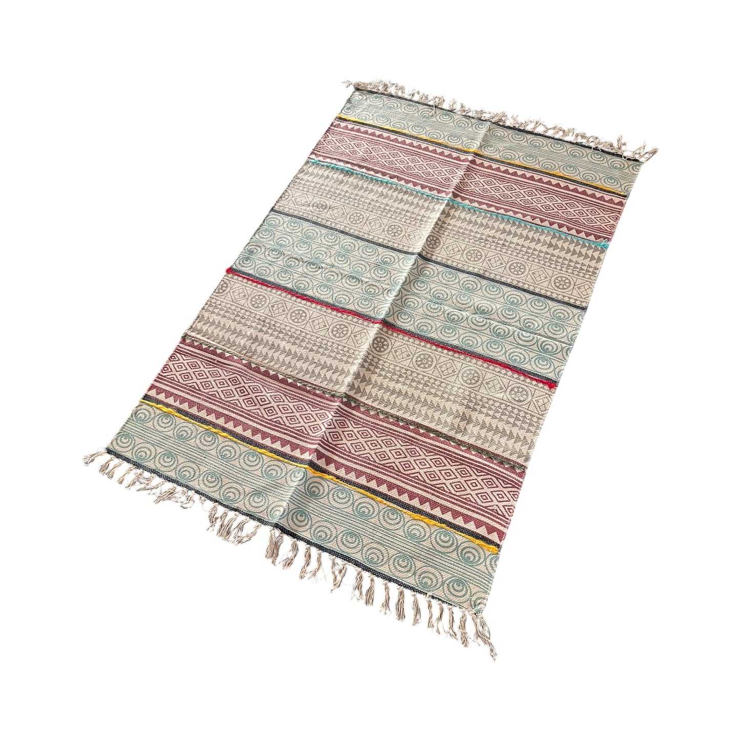 Tappeto colorato con frange 150x90 cm - Tappeto vivace per il soggiorno