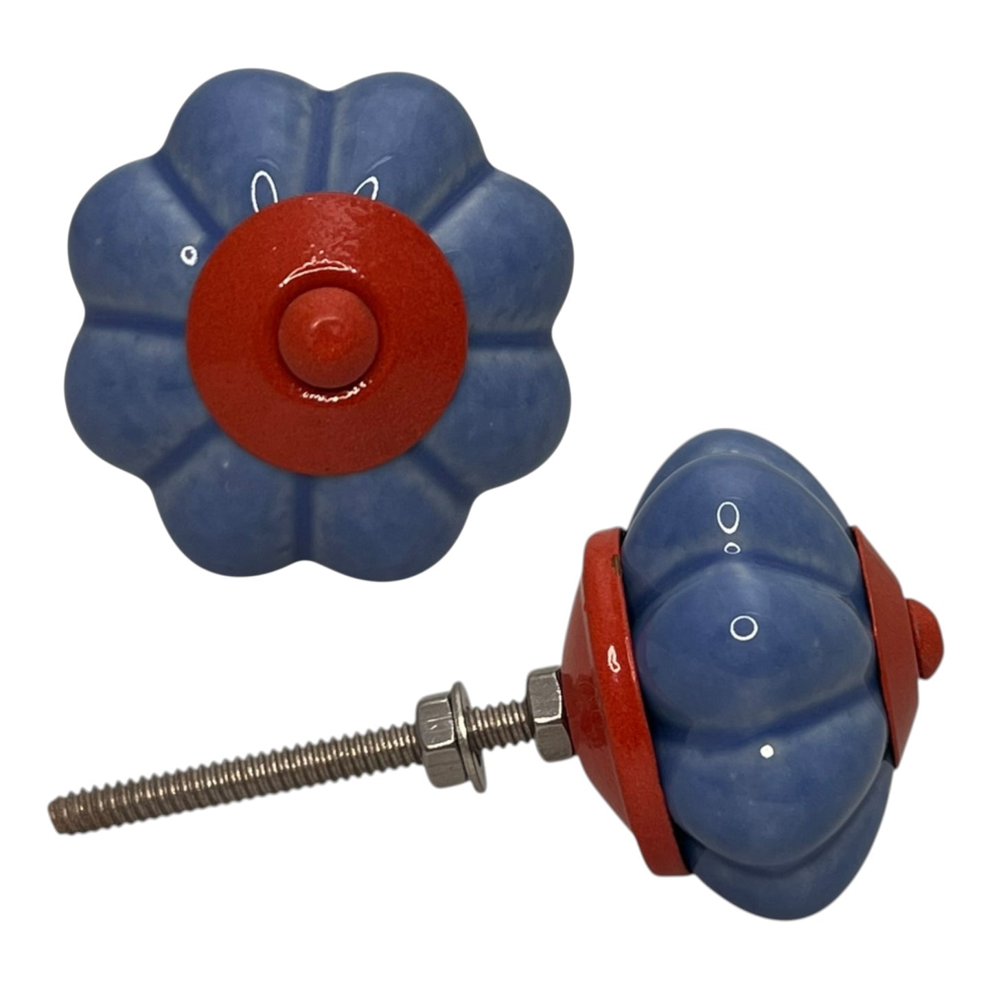 Pomello per mobili blu/rosso