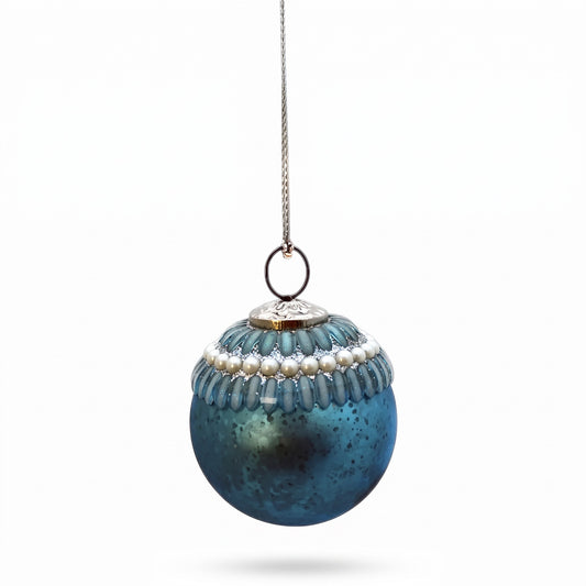 Suspension boule – Ornement de Noël bleu