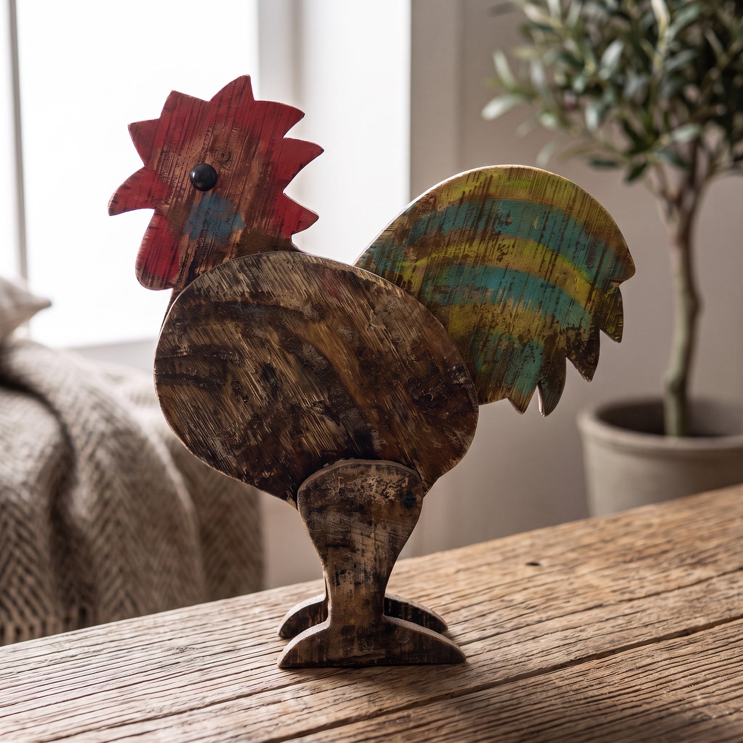Holzhahn – Dekorative Holzfigur