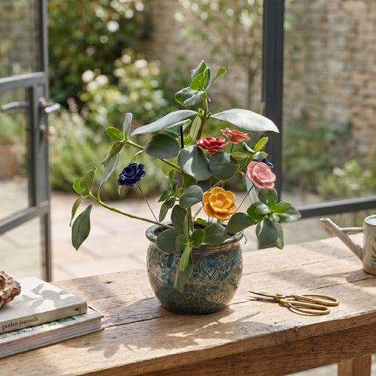 Hand-Painted Ceramic Flower Stakes – Decorative Garden Stakes