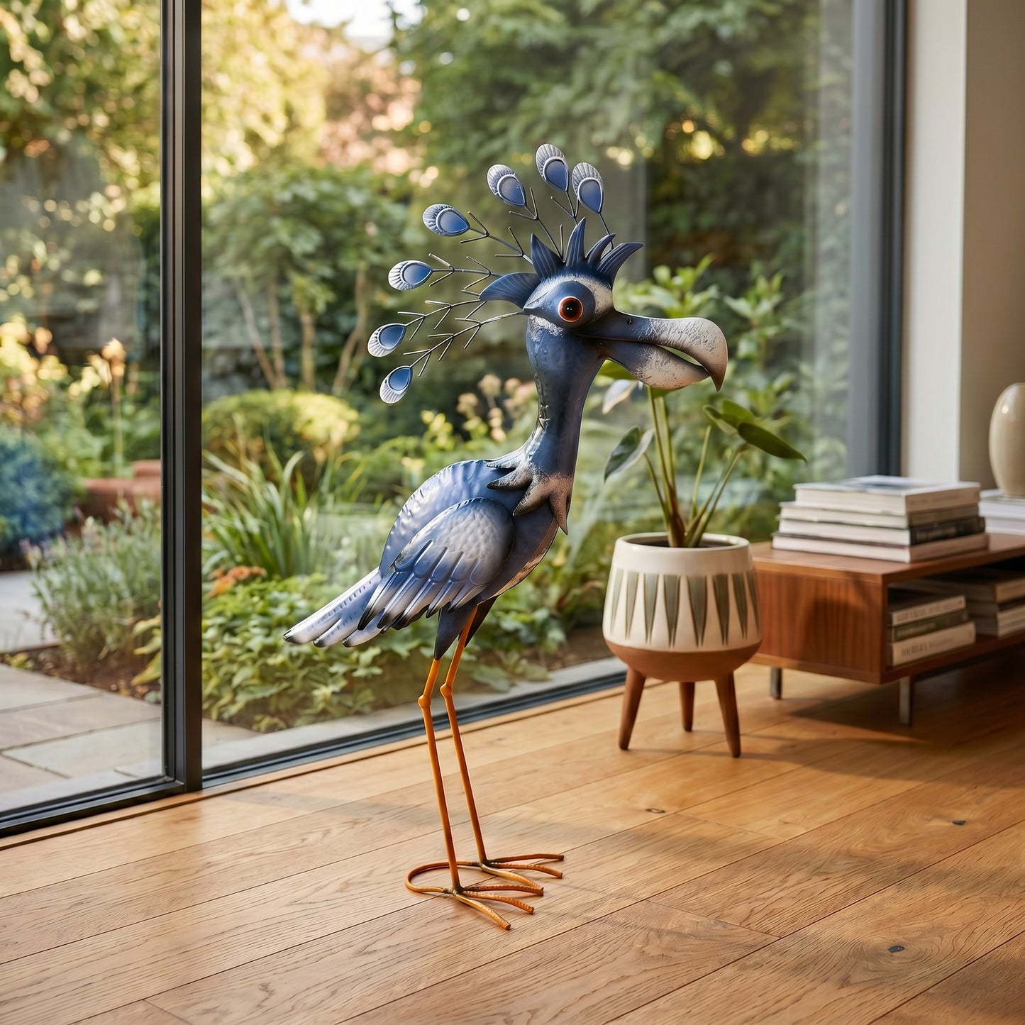 große Dekofigur blauer Vogel