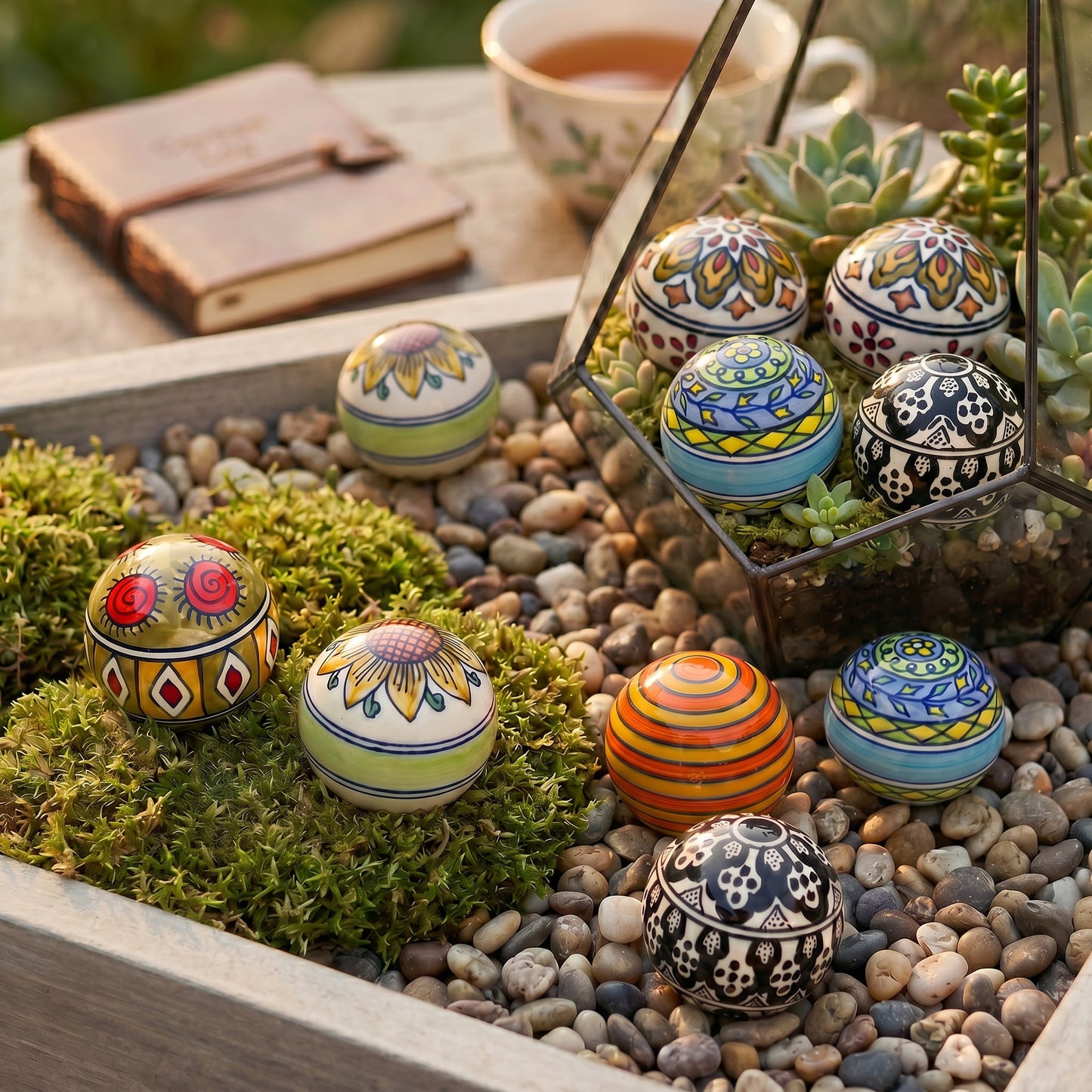 Sfera da Giardino Mini – Sfera Decorativa in Ceramica per Giardino e Casa