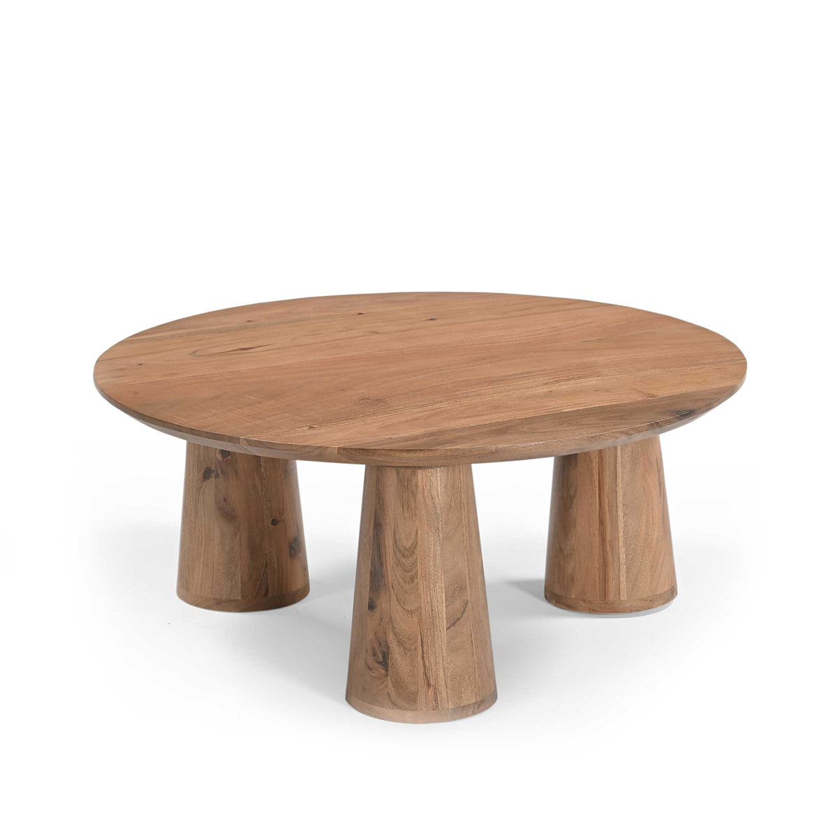 Couchtisch rund aus Mangoholz – Ø 80 cm, massiv & stilvoll