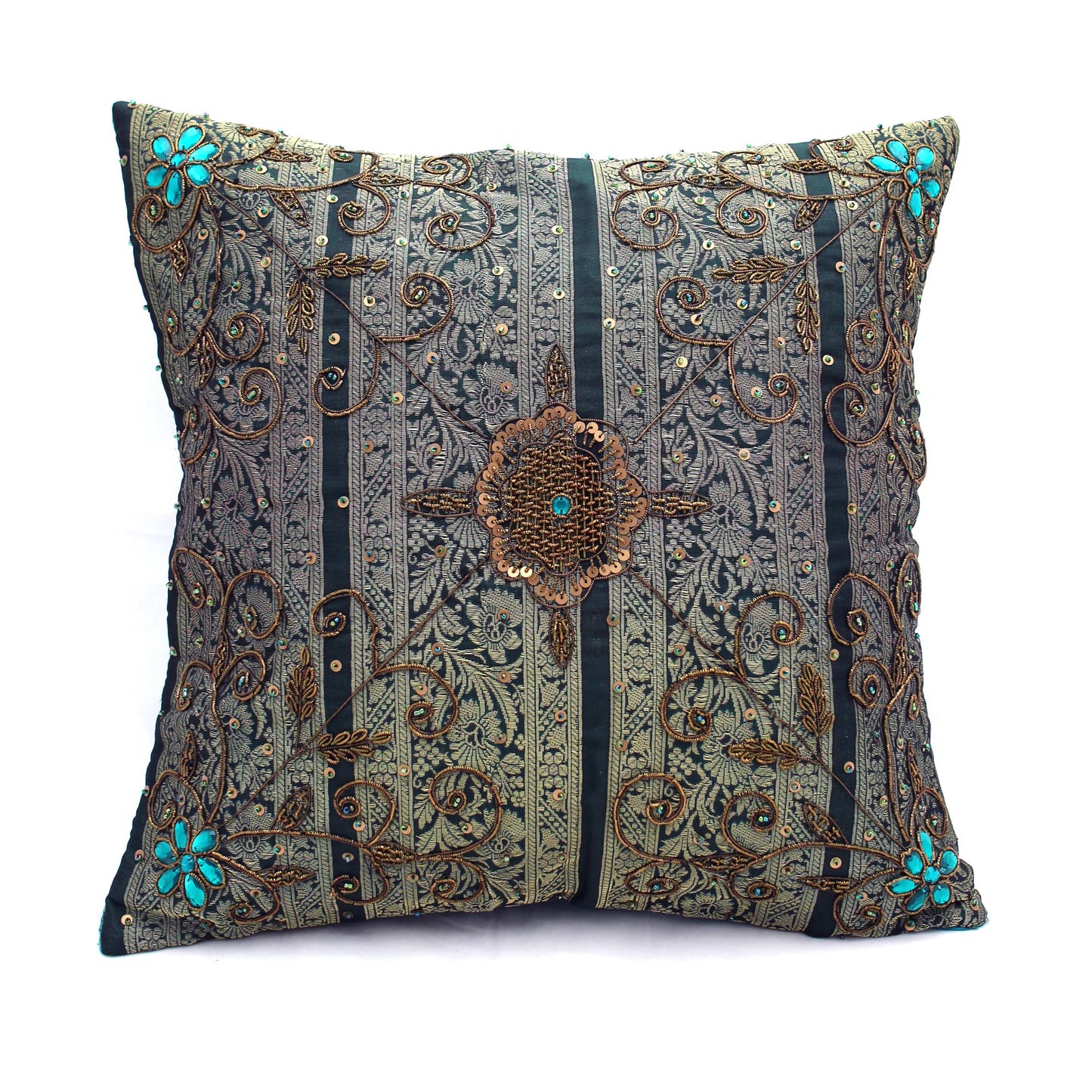Housse de coussin rouge brodée à la main - housse de coussin décorative