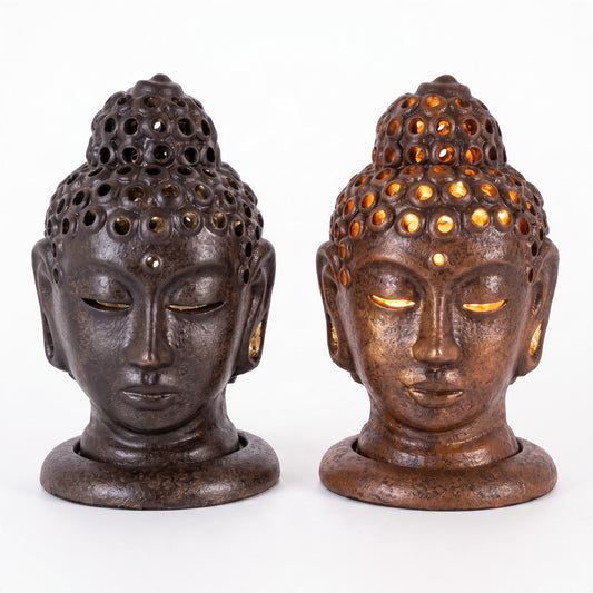 Lampada a testa di Buddha