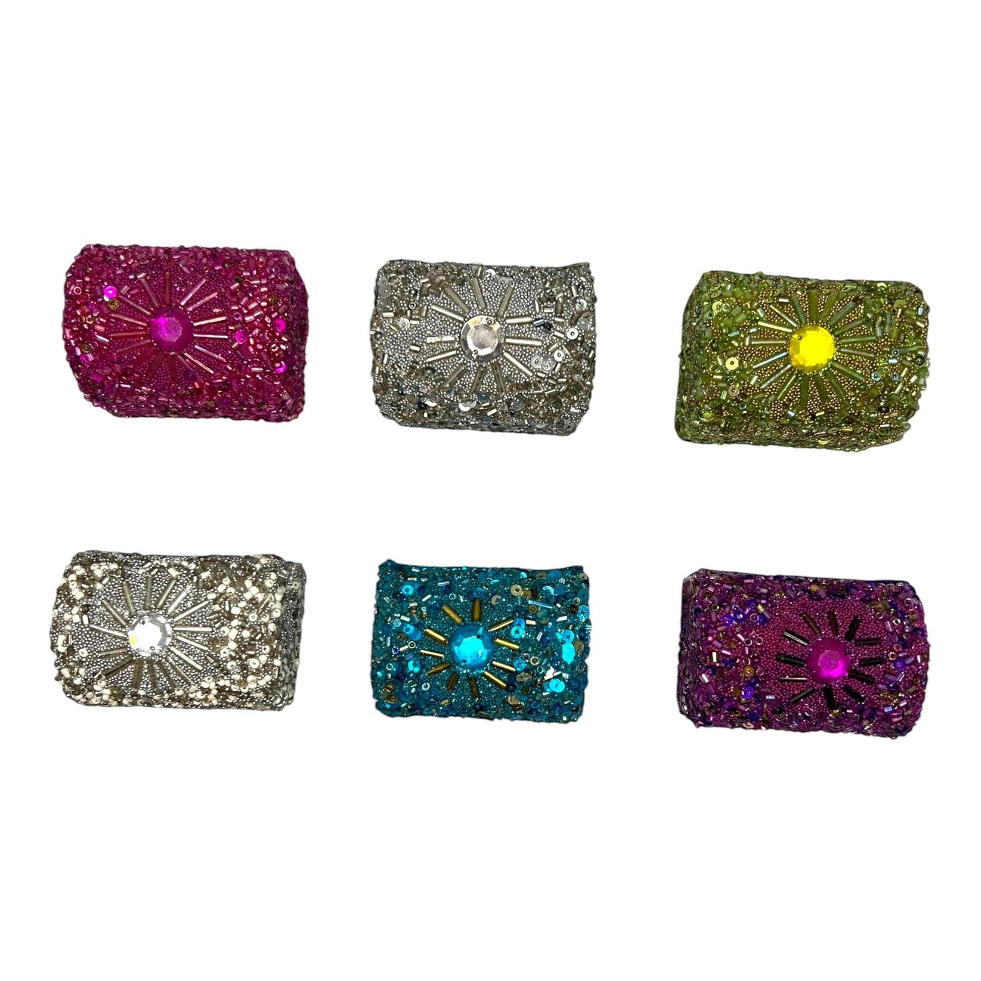 Gall & Zick Glitzerdose Schatzkiste, kleine Schmuckdose mit funkelndem Finish in verschiedenen Farben, ideal für Ringe und Ohrringe.