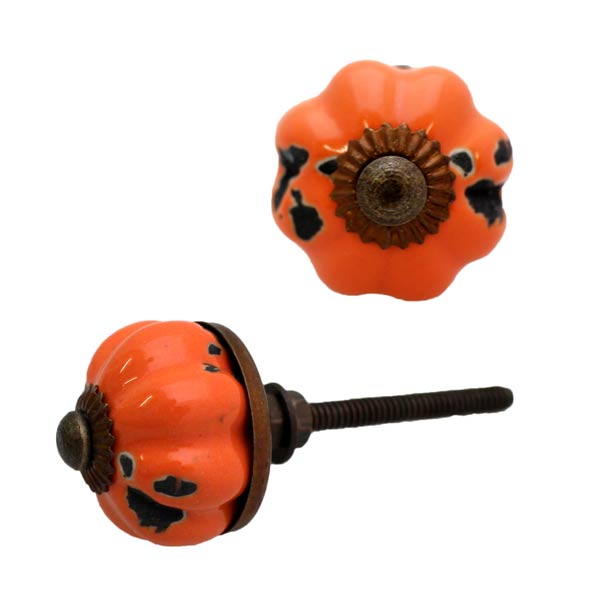 Bouton de meuble orange