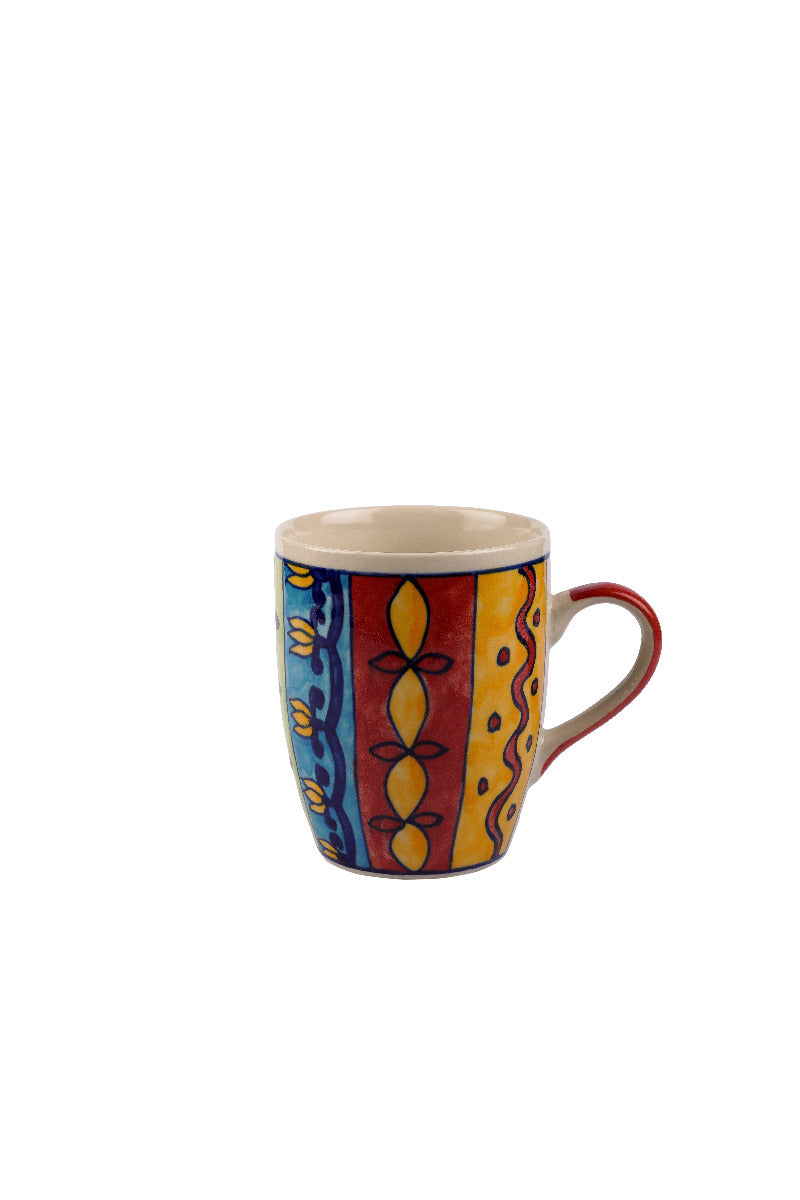 Bunte Keramik Tasse - Handgefertigter Kaffeebecher