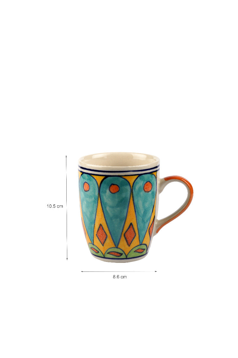 Bunte Keramik Tasse - Handgefertigter Kaffeebecher