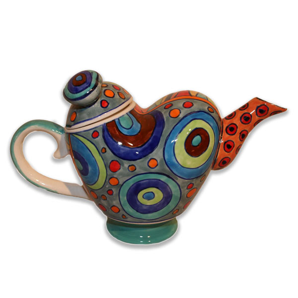 Teapot ceramic hand painted pot tableware