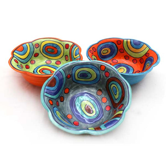 Hand-painted ceramic dip bowl