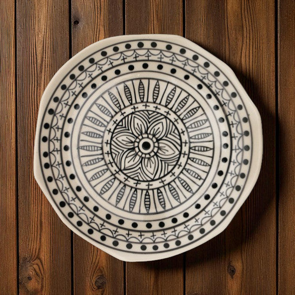 Frühstücksteller schwarz/weiß