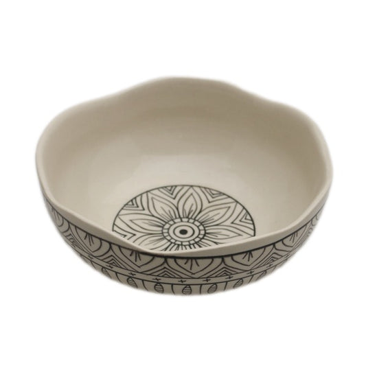 Salad bowl small black-and-white