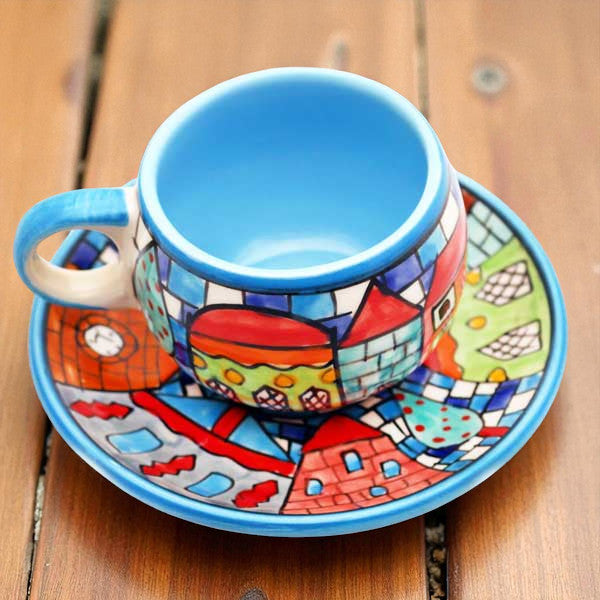 Espressotasse mit Stadtmotiv