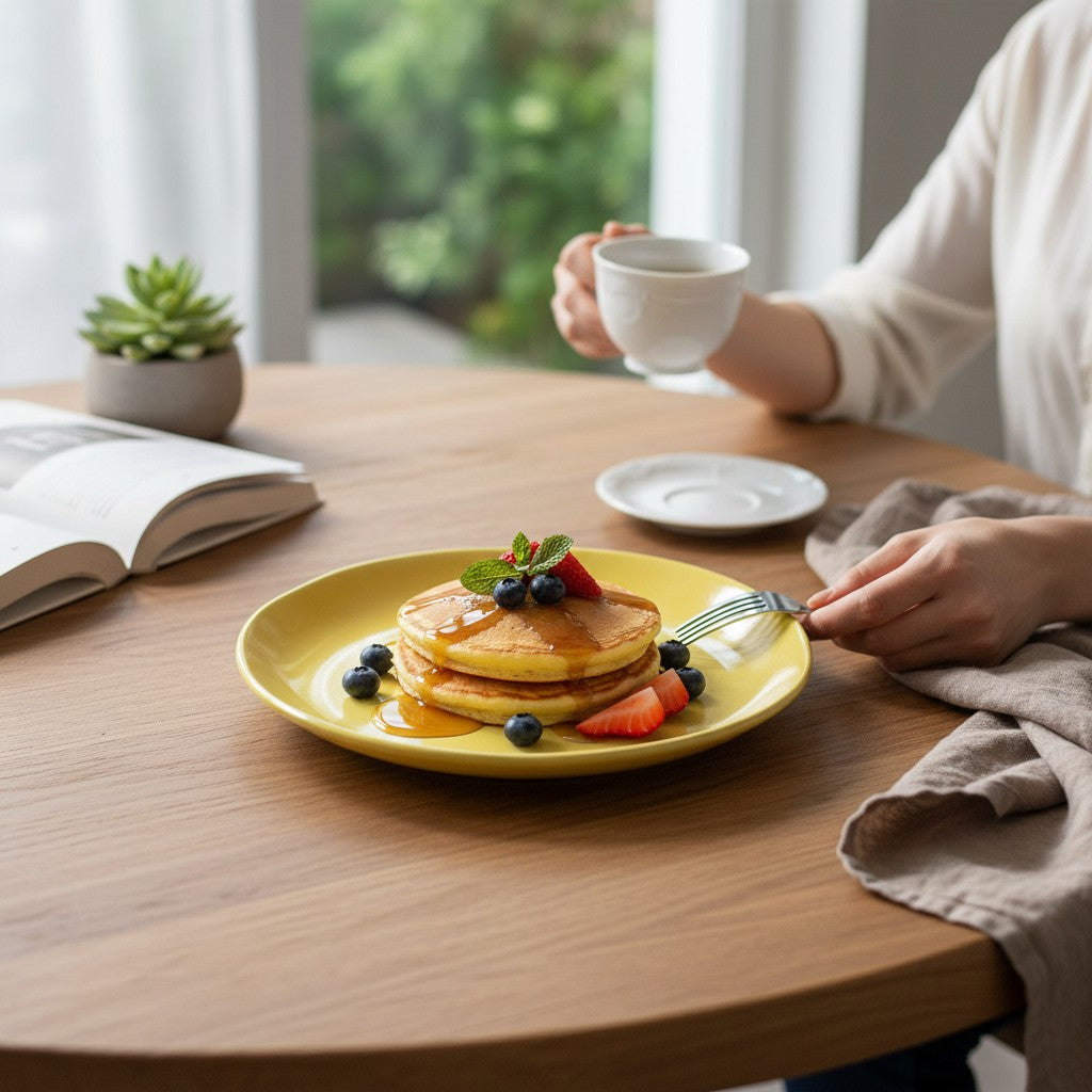 piatto per la colazione giallo/verde