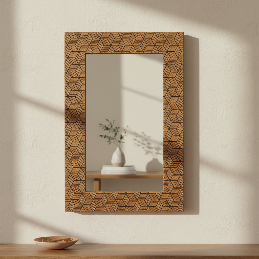Mango wood wall mirror