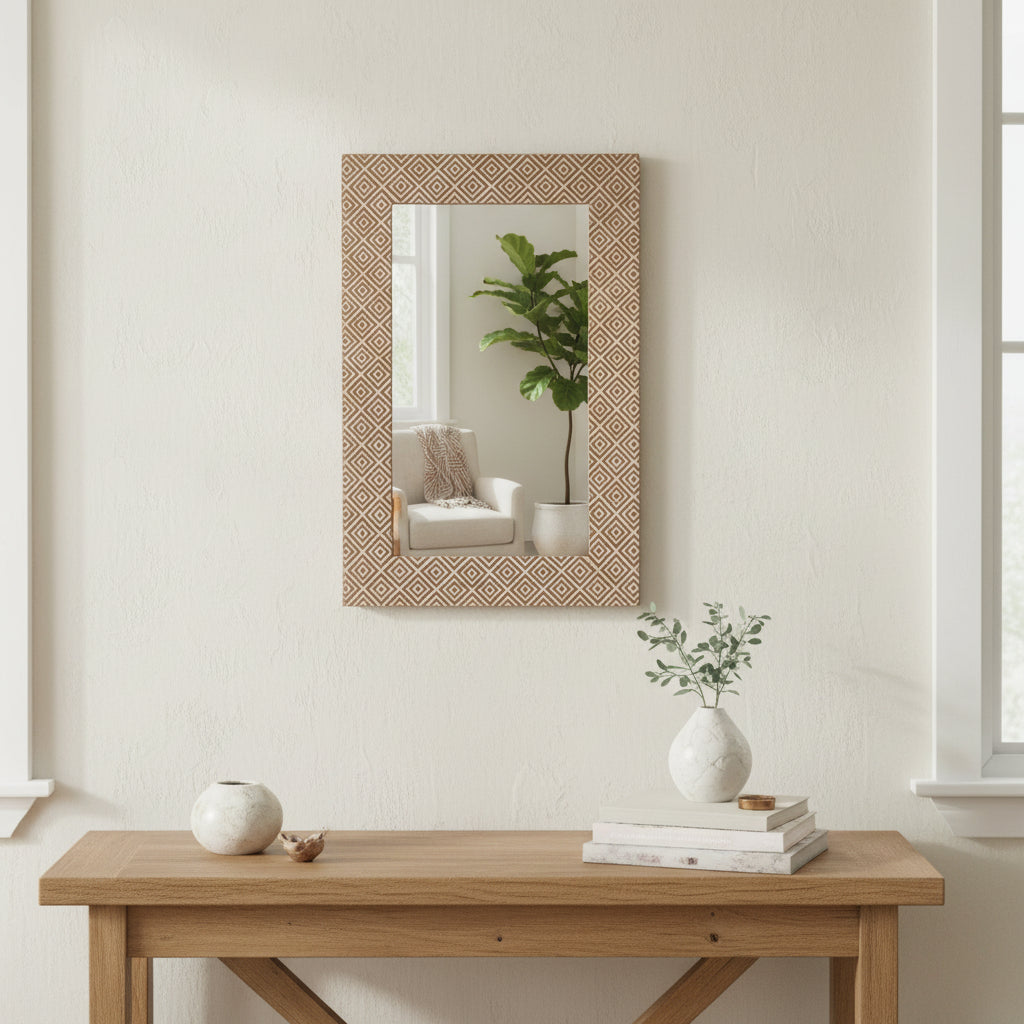 Mango wood wall mirror