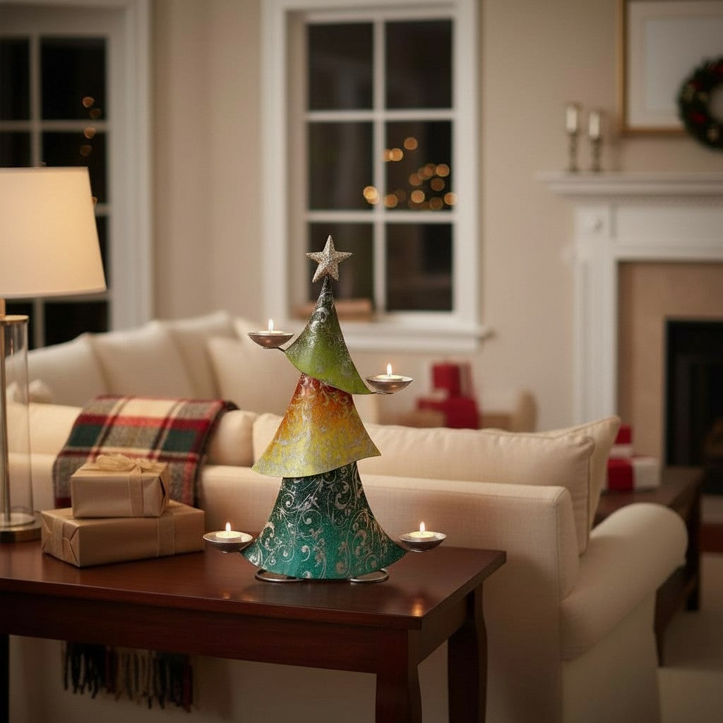 Albero di Natale con portacandele