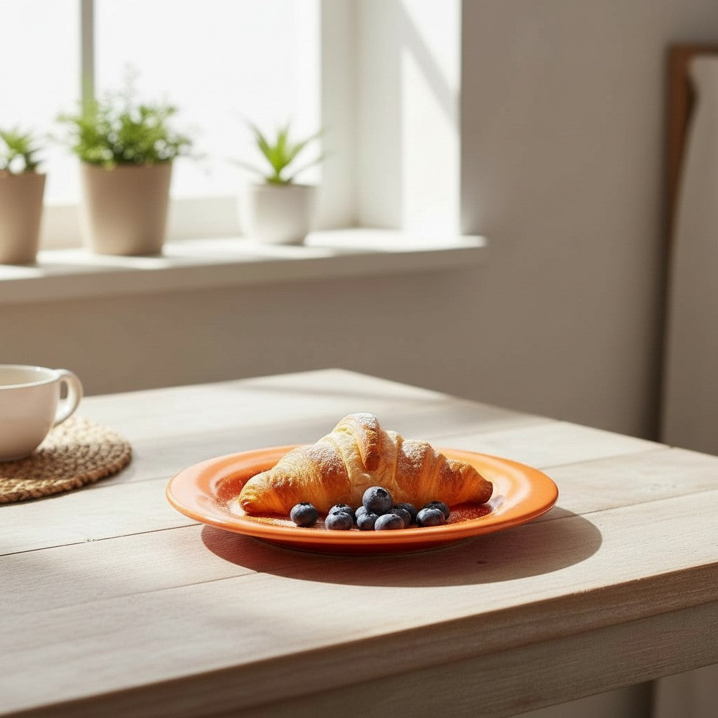 Breakfast plate orange/red
