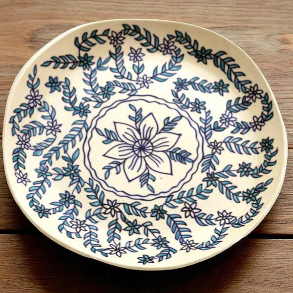 Grande assiette plate Petite Fleur Bleue 28 cm
